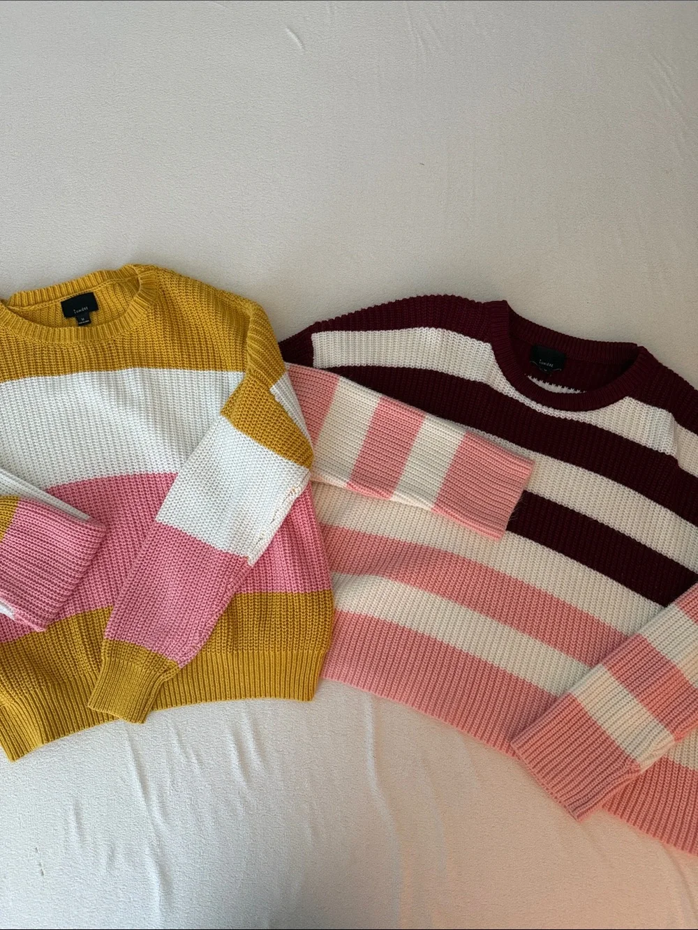 VICI Striped Color Block Crewneck Sweater Bundle - Lumière Size M - Picture 1 of 7